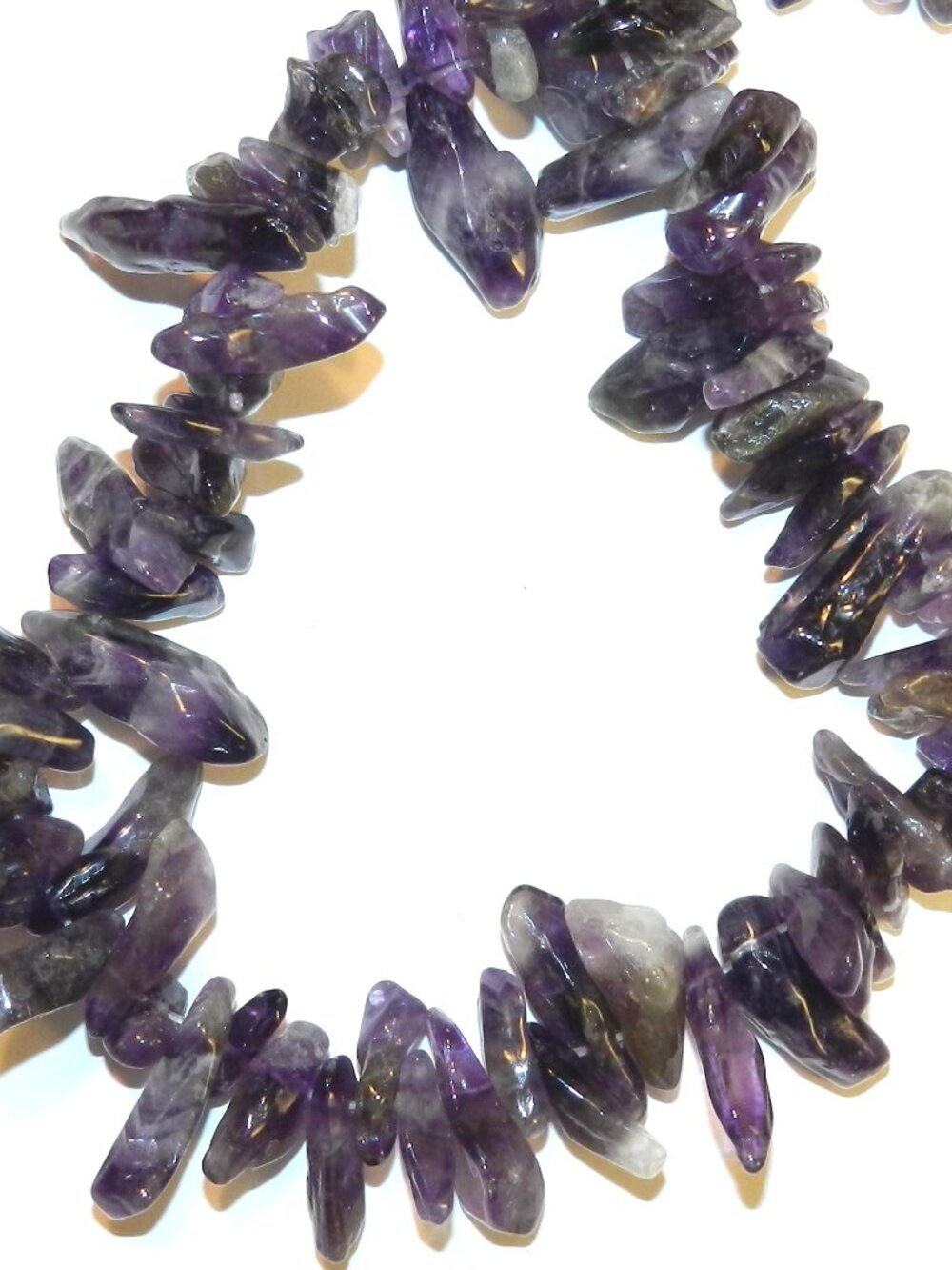 NG2565 Purple Amethyst X-Lg 15mm - 22mm Hawaiian Briolette Chip Gemstone Beads
